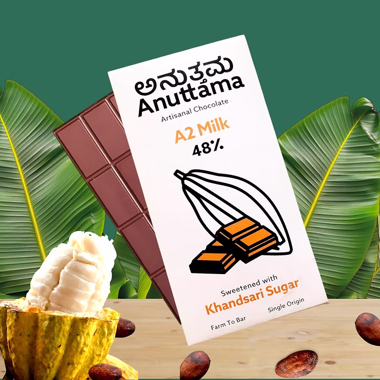 ANUTTAMA A2 MILK DARK MILK CHOCOLATE 50G