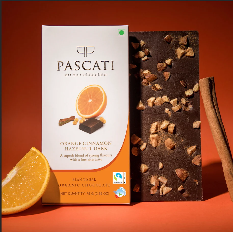 PASCATI ORANGE CIN. HAZELNUT CHOCOLATE 75GM
