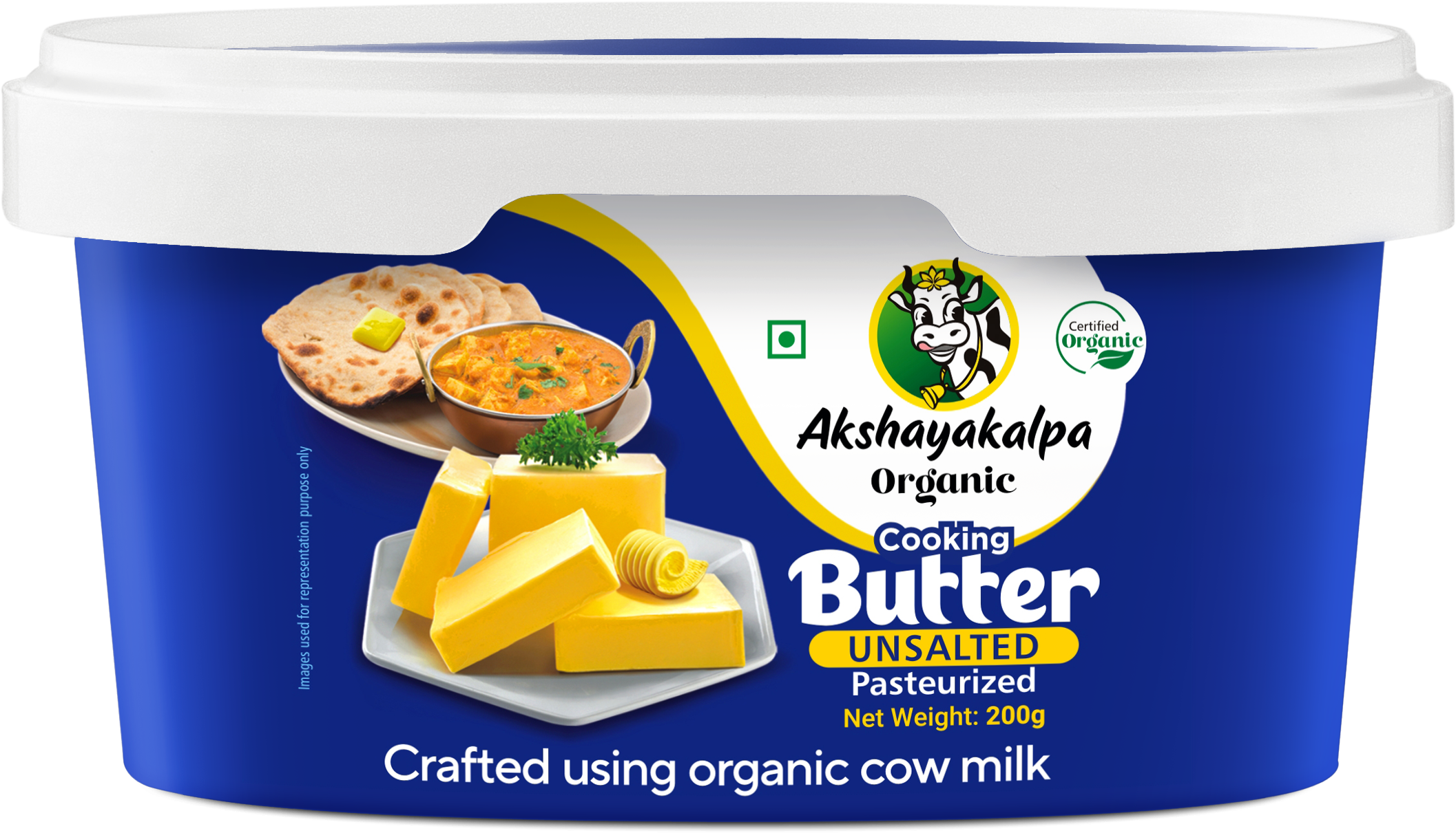 AK COOKING BUTTER UNSALTED PASTEURIZED 200G TUB